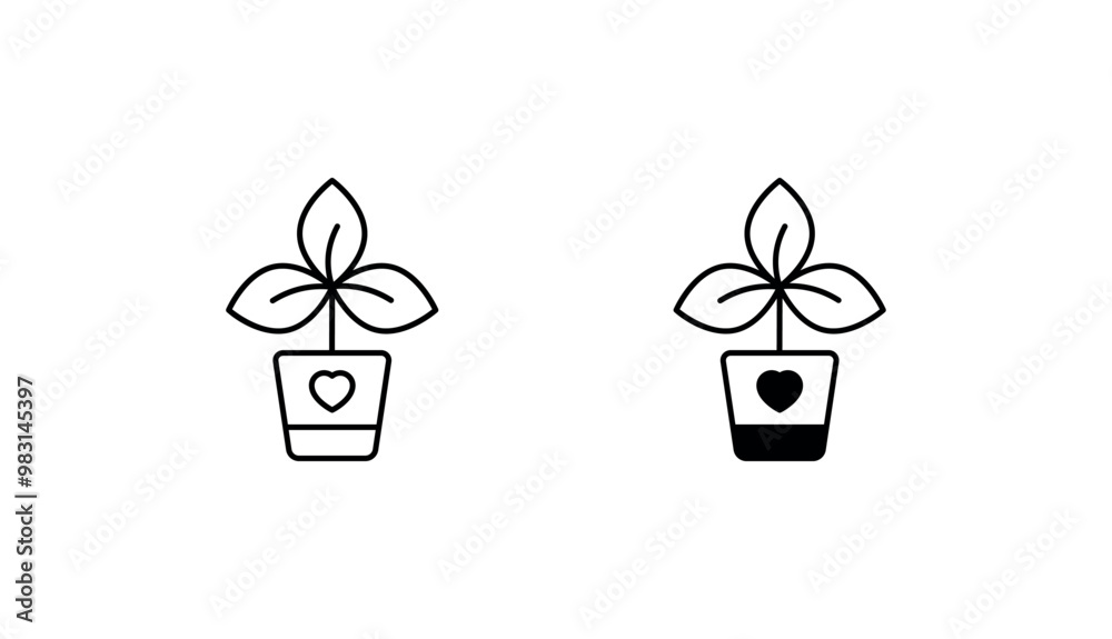 Plant icon design with white background stock illustration