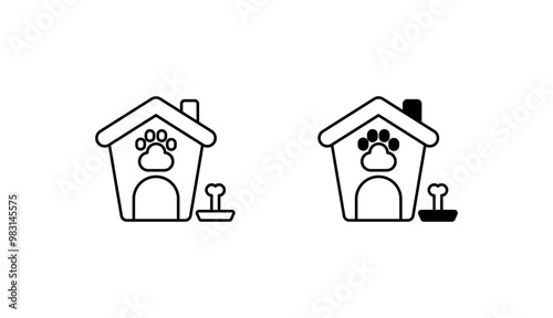 Pet House icon design with white background stock illustration