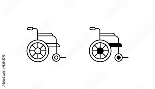Wheel Chair icon design with white background stock illustration