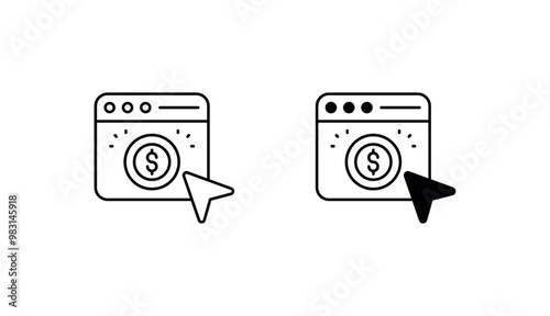 Online Charity icon design with white background stock illustration