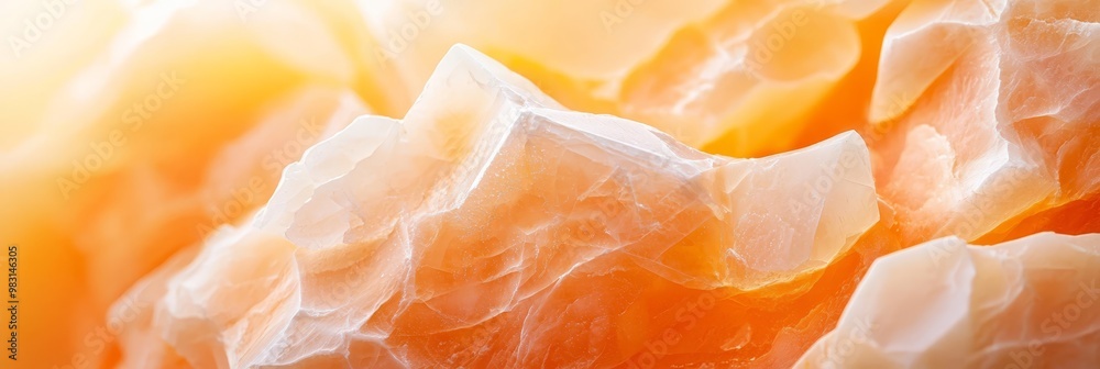 A detailed image of an artwork crafted from orange and white tissue papers, accompanied by another material A detailed image of an artwork crafted from orange and white tissue papers, accompanied by another material