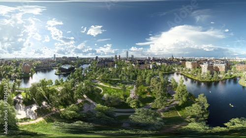 Panoramic View of a City Park