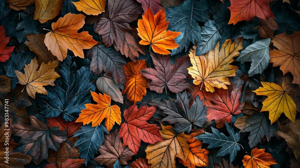 Colorful autumn leaves covering the ground in a vibrant forest setting during the fall season Colorful autumn leaves covering the ground in a vibrant forest setting during the fall season