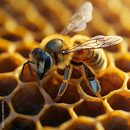 Close-Up of Bees Arranged in a Beautiful Wheel Pattern picture