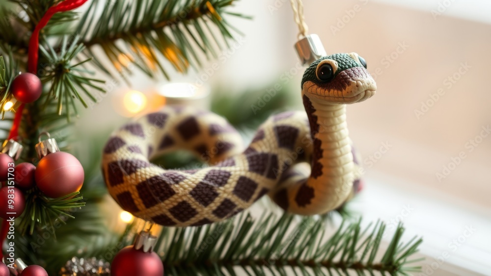 Naklejka premium Snake Christmas tree toy.