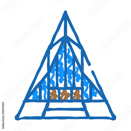 united states air force academy cadet chapel doodle icon sketch vector. united states air force academy cadet chapel sign. isolated symbol illustration