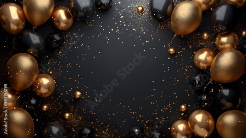 Gold and Black Celebrations with Glittering Accents and Festive Atmosphere