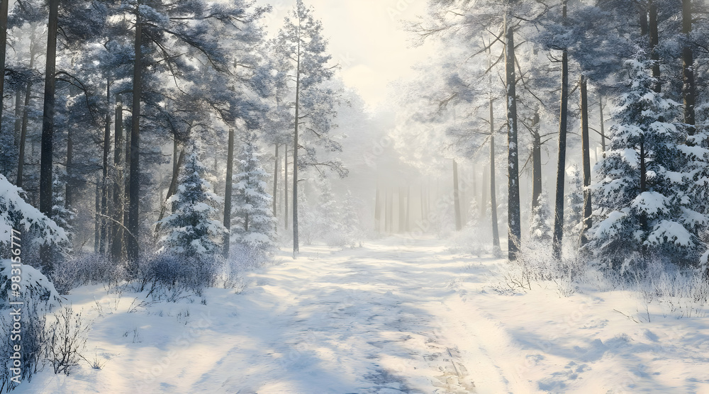 winter forest background with snow winter forest background with snow