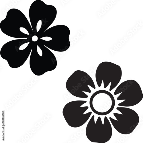 Flower design silhouette vector style with white background