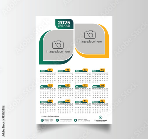 Vector Layout Of A Wall Or Desk Simple Calendar 
