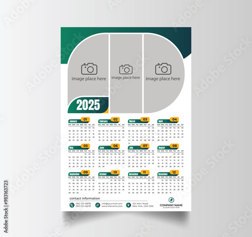 Vector Layout Of A Wall Or Desk Simple Calendar 