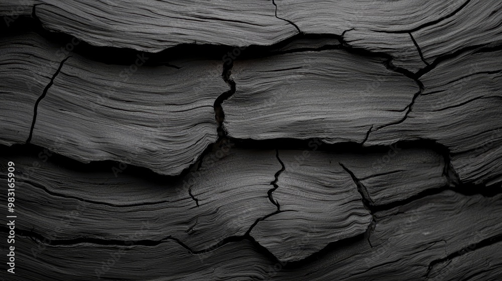 Two black-and-white images feature rock formations with intricate crack patterns Two black-and-white images feature rock formations with intricate crack patterns