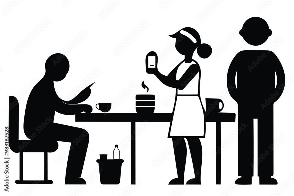 Fototapeta premium Blood Glucose Monitoring at Work and Cafes