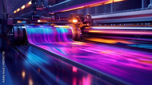 Vibrant Ink Flow in Modern Printing Technology photo