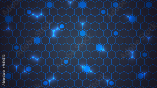 Abstract hexagonal vector background. Technology hexagon grid pattern.