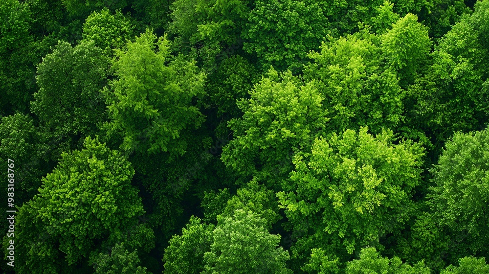 A cluster of trees, lush with numerous emerald canopies, in a forest A cluster of trees, lush with numerous emerald canopies, in a forest