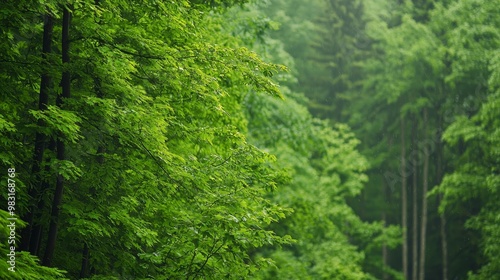  A forest road bordered by trees on either side, featuring a roadside bench