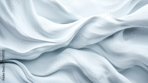  A tight shot of white fabric featuring a wavy design at its upper and lower edges