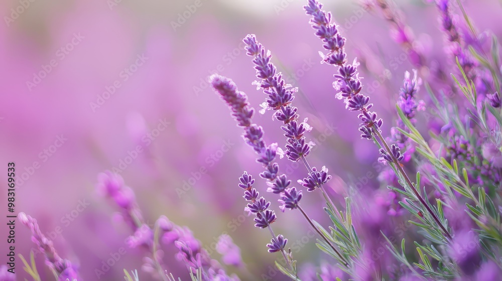 Naklejka premium A close-up of numerous flowers with a blurred foreground of similar blooms