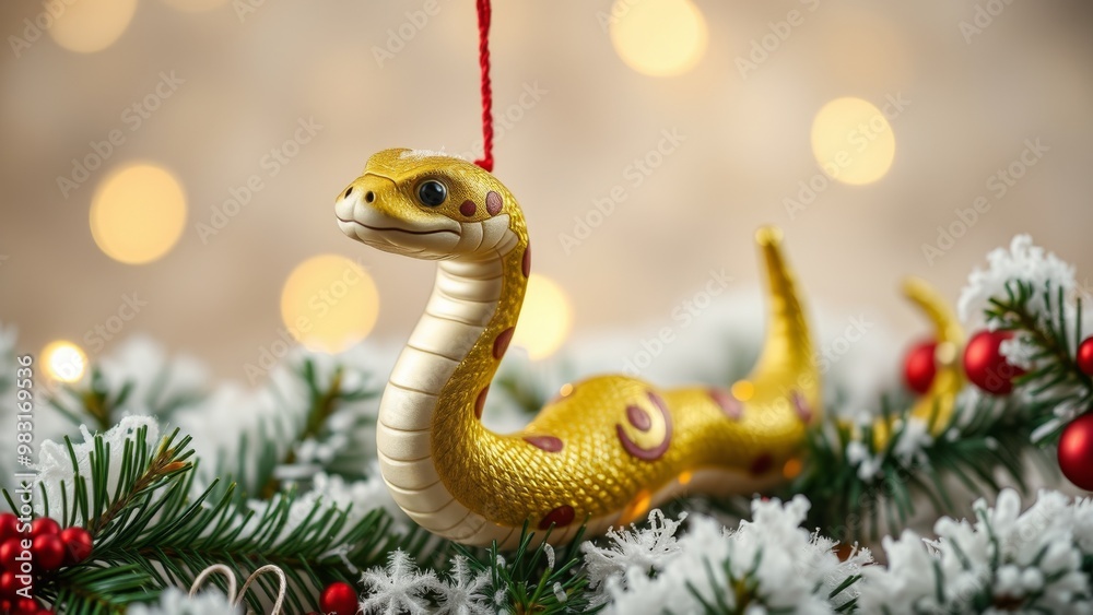 Fototapeta premium Snake Christmas tree toy.