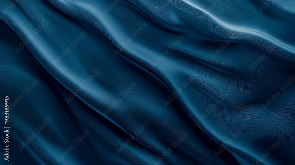 Fototapeta premium A blue background with wavy lines, and a black background with a white line at the bottom