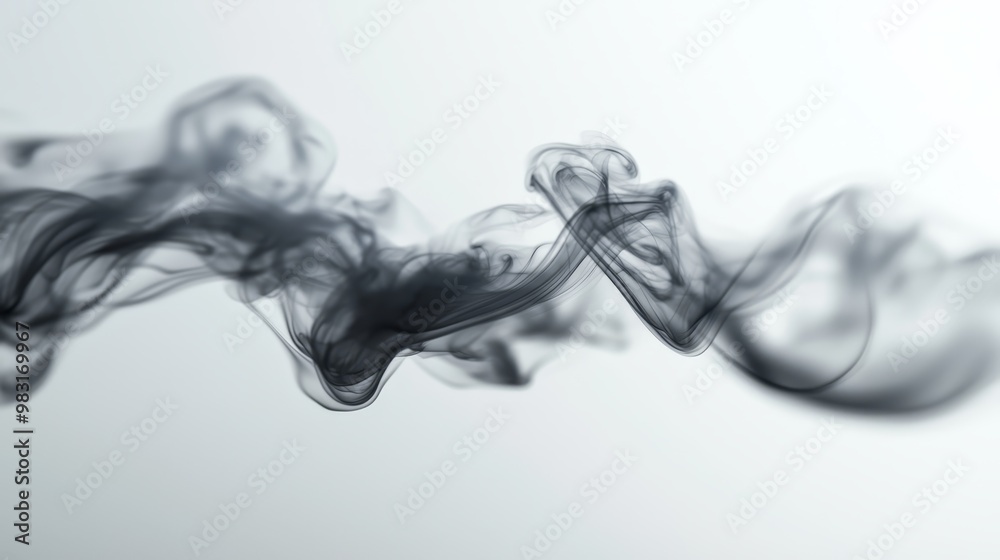 Smoke is depicted against a white and gray backdrop, with a hazy, blurred image of smoke rising from its top Smoke is depicted against a white and gray backdrop, with a hazy, blurred image of smoke rising from its top