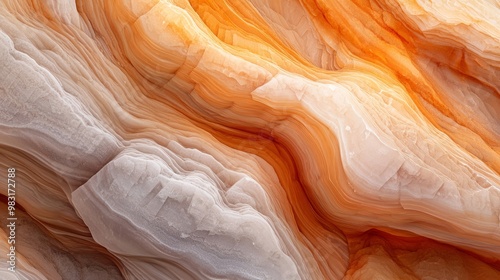  A close-up of an orange and white striped pattern on a piece of paper, resembling a wave photo