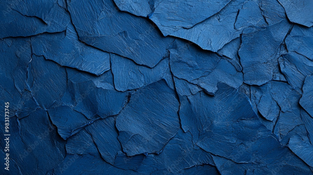 A tight shot of a blue wall, heavily textured from generous application of dark blue paint A tight shot of a blue wall, heavily textured from generous application of dark blue paint
