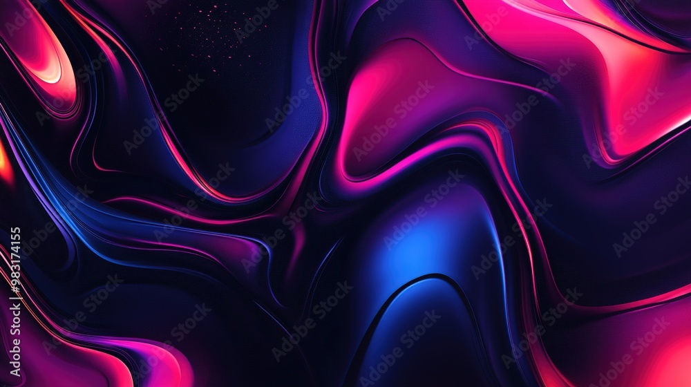 Obraz premium Abstract swirling patterns in vibrant colors creating a dynamic visual effect at night