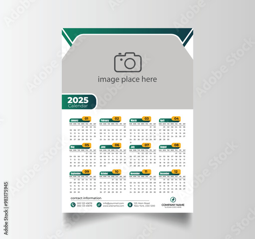 Vector Layout Of A Wall Or Desk Simple Calendar 