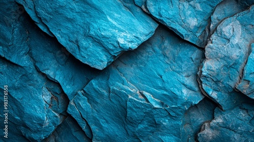 Wallpaper Mural  A tight shot of a rock formation boasting a blue, patterned surface, reminiscent of a sci-fi film setting Torontodigital.ca