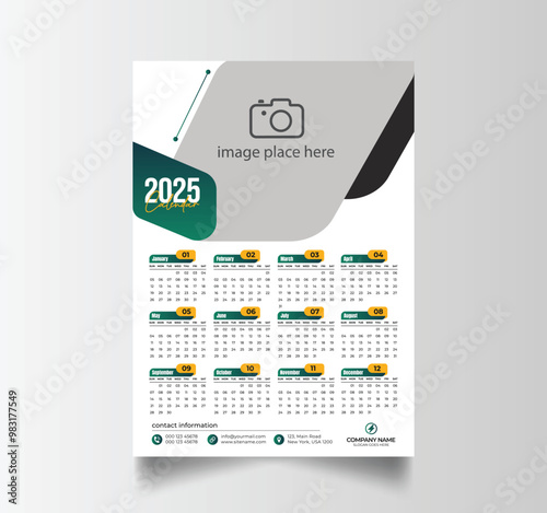Vector Layout Of A Wall Or Desk Simple Calendar 