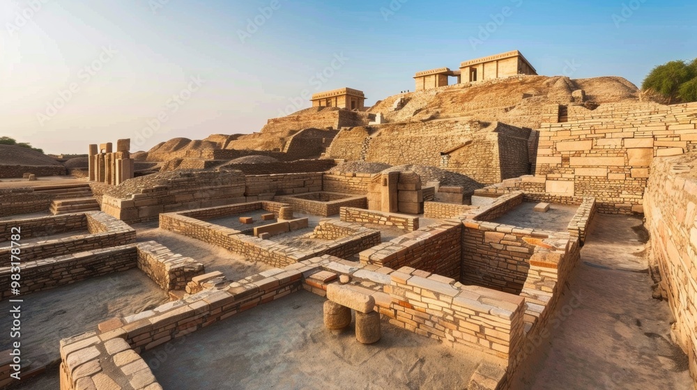 Breathtaking Ruins Amid the Arid Desert Landscape of an Ancient Middle Eastern Civilization Breathtaking Ruins Amid the Arid Desert Landscape of an Ancient Middle Eastern Civilization