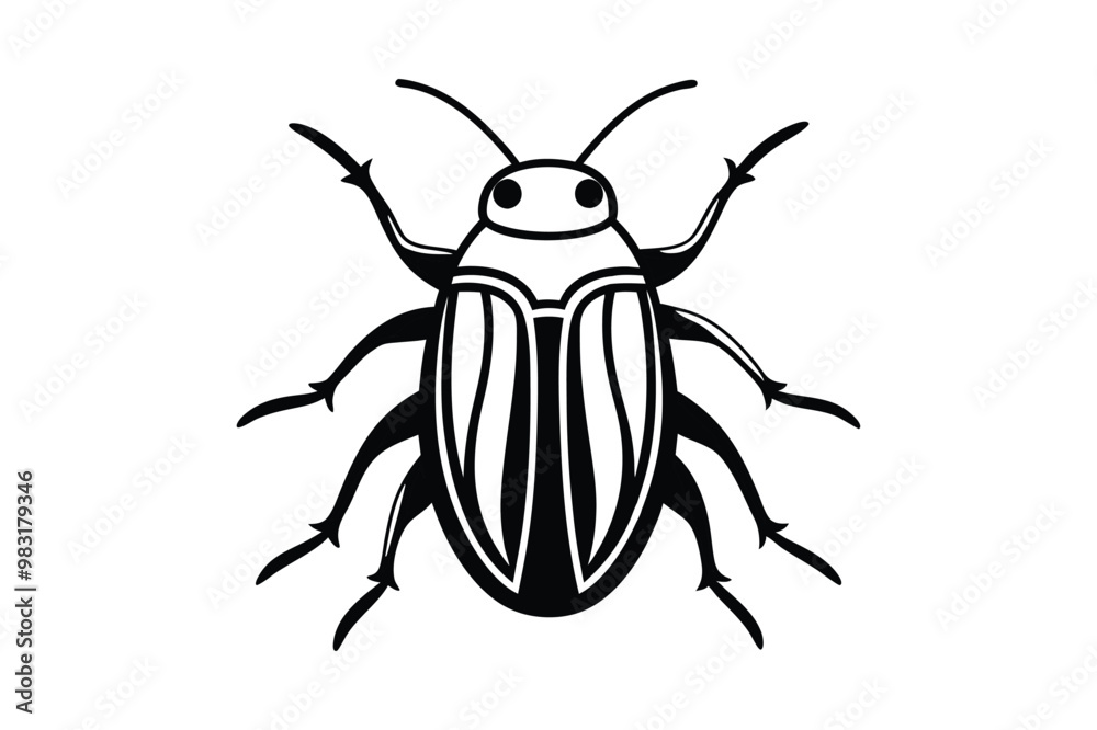 Beetle vector line art silhouette illustration Beetle vector line art silhouette illustration