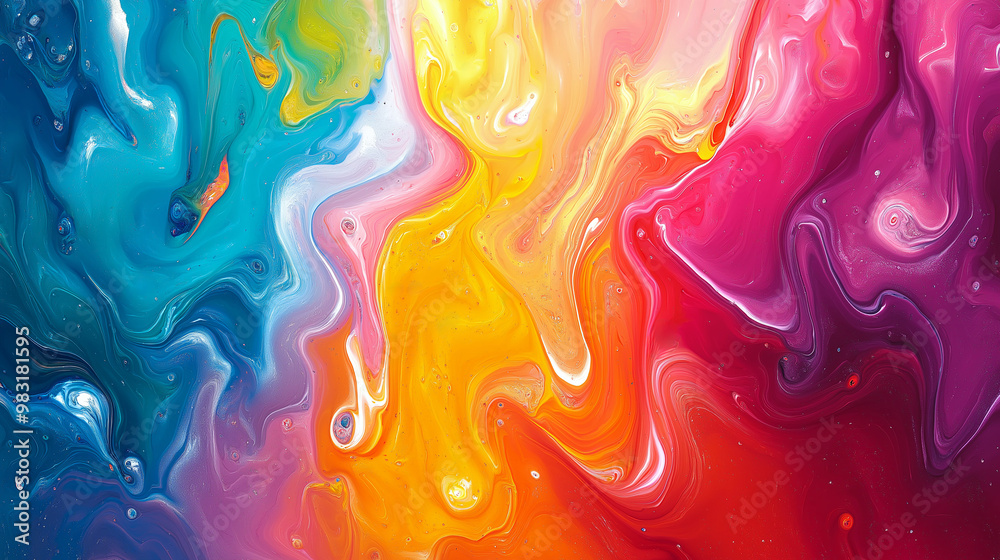 Colorful epoxy resin and paint painting Colorful epoxy resin and paint painting