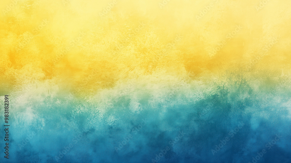 Obraz premium Bright Sunrise Over Calm Waters Abstract Yellow to Blue Gradient