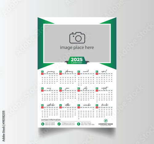 Vector Layout Of A Wall Or Desk Simple Calendar 