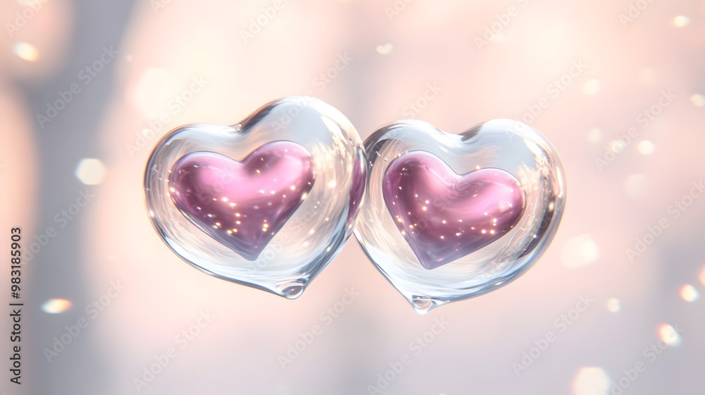 3D hearts, soap bubble, pastel colors, soft lighting, flying in the air, pink background, for dreamy background and wallpaper 3D hearts, soap bubble, pastel colors, soft lighting, flying in the air, pink background, for dreamy background and wallpaper
