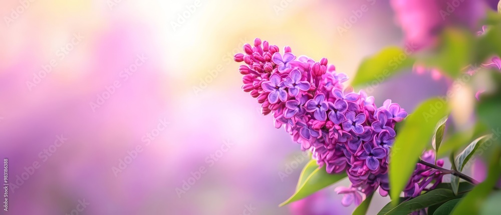 A tight shot of a purple bloom against a backdrop of softly blurred green foliage