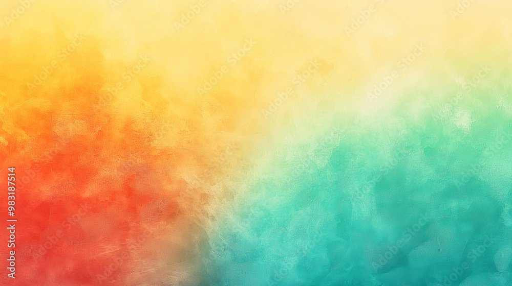 Obraz premium Soft Pastel Gradient With Orange Yellow And Teal Painted Texture