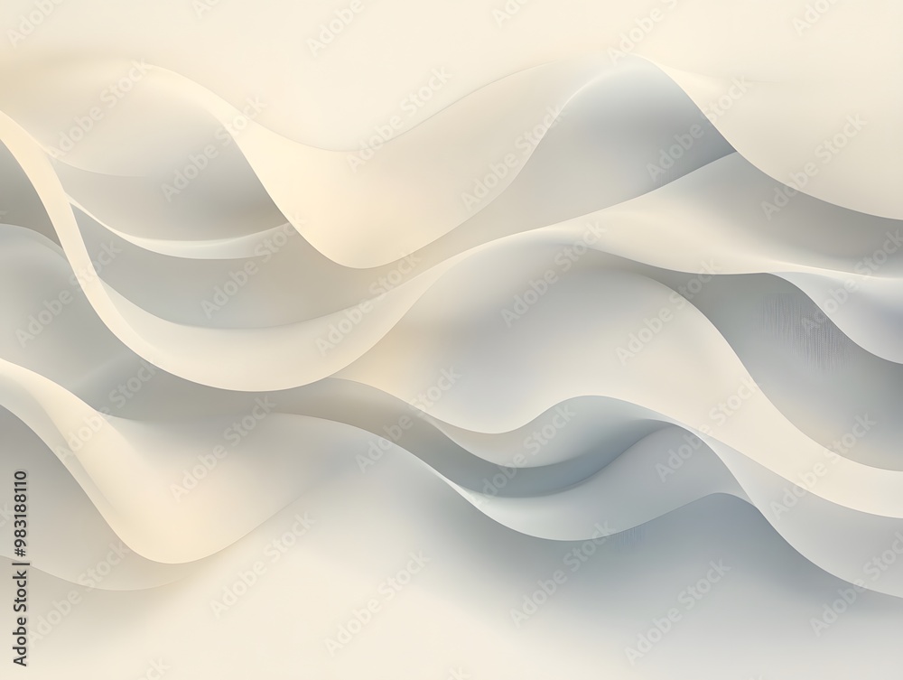 Calming abstract design with fluid wavy lines and soft textures in a ...