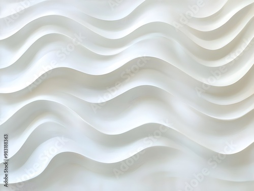 Calming abstract design with fluid wavy lines and soft textures in a minimalist white palette, ideal for modern interiors, wallpapers, and serene decor