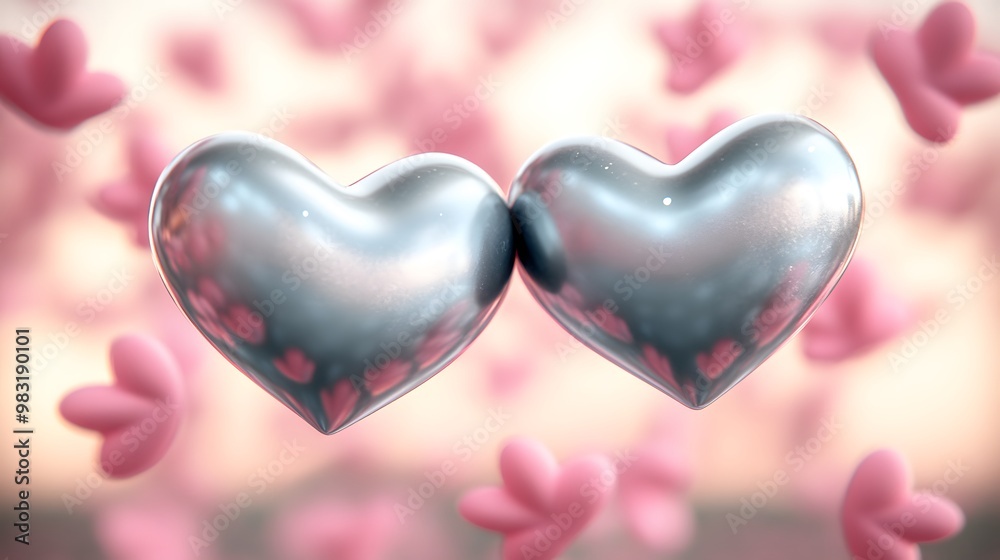 3D hearts, soap bubble, pastel colors, soft lighting, flying in the air, pink background, for dreamy background and wallpaper 3D hearts, soap bubble, pastel colors, soft lighting, flying in the air, pink background, for dreamy background and wallpaper