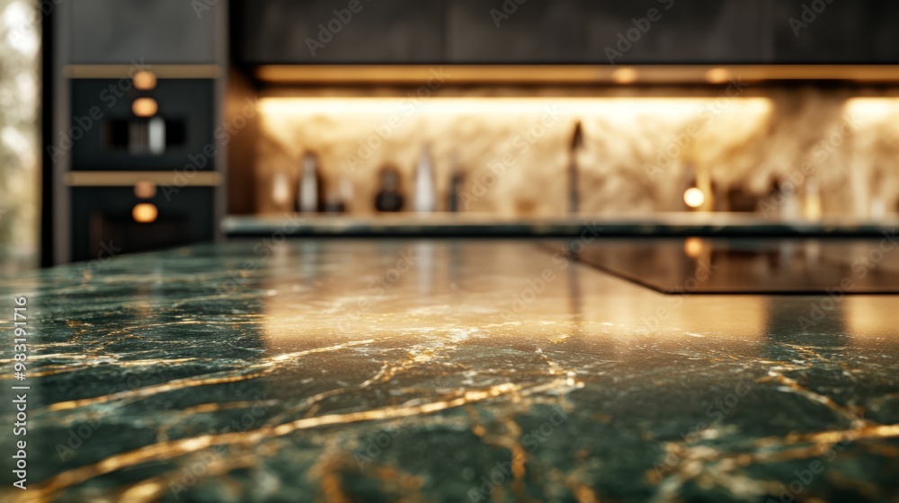 Obraz premium Elegant Marble Countertop in Modern Kitchen