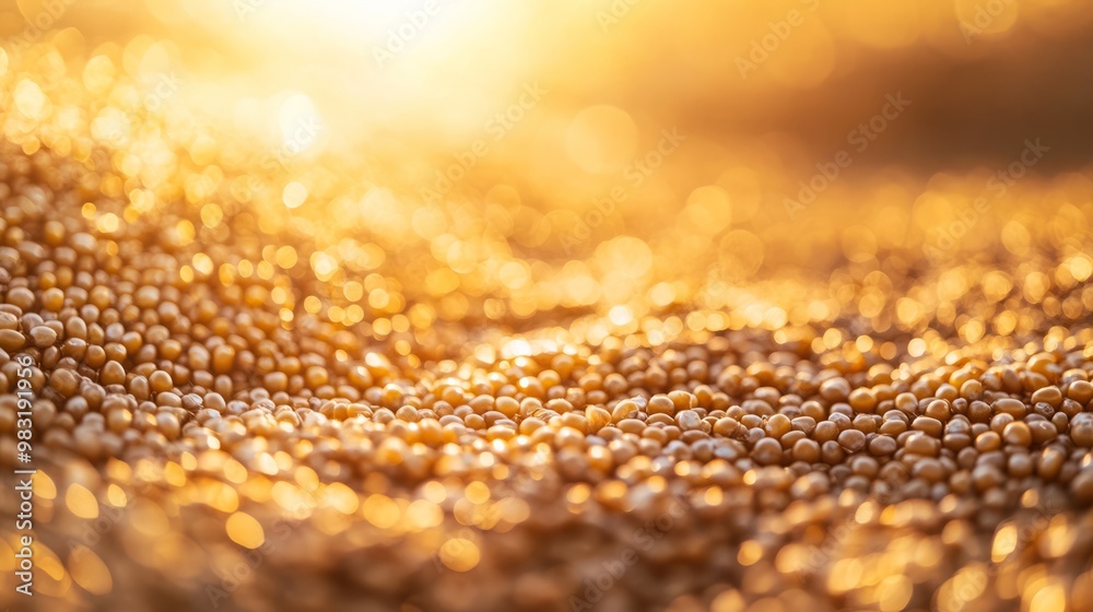 Golden Texture of Sunlit Grains at Sunset Golden Texture of Sunlit Grains at Sunset