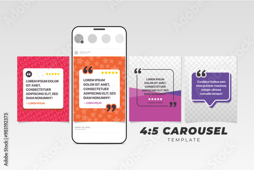 Social Media Customer Review Carousel Template