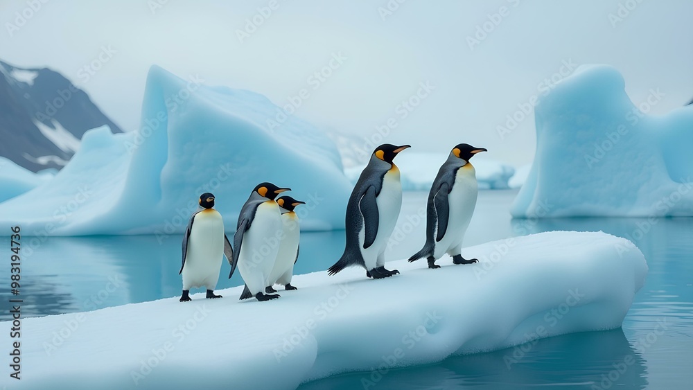 Obraz premium penguins on ice