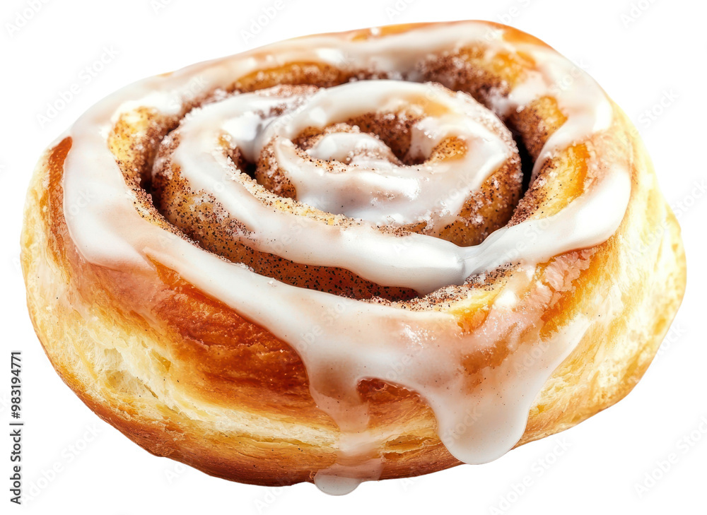 Fototapeta premium PNG Cinnamon bun cinnamon dessert pastry.