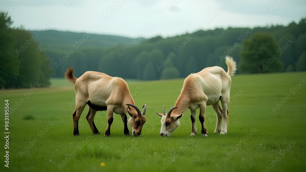 Obraz premium козы на лугу 