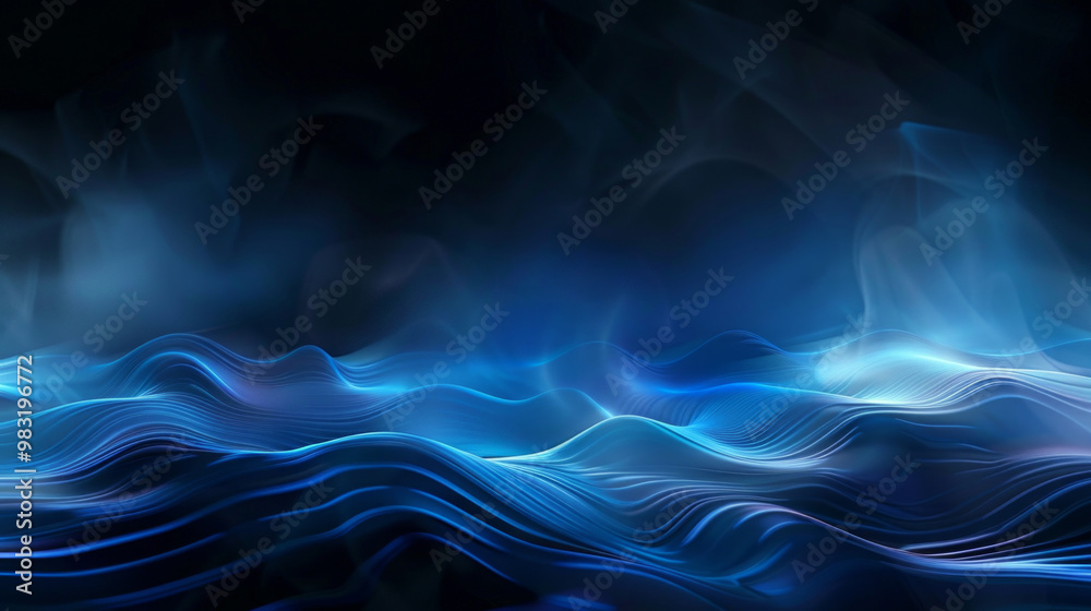 Fototapeta premium dark background with blue lines and spotlights